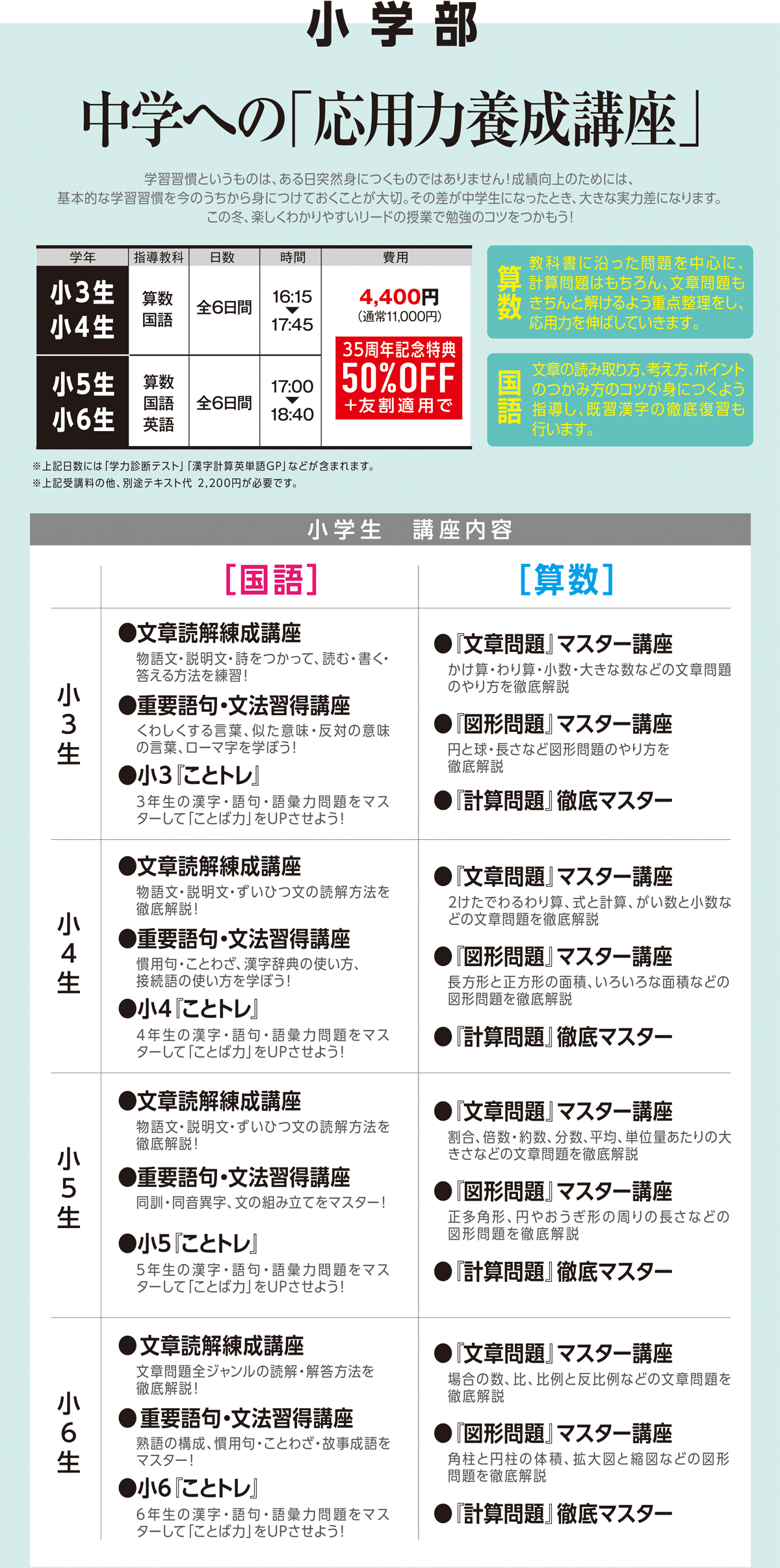 小学部「応用力養成講座」