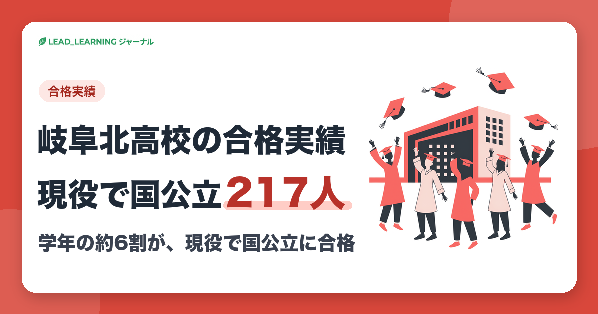 岐阜北高校の合格実績 現役で国公立217人|学年の約6割が、現役で国公立に合格